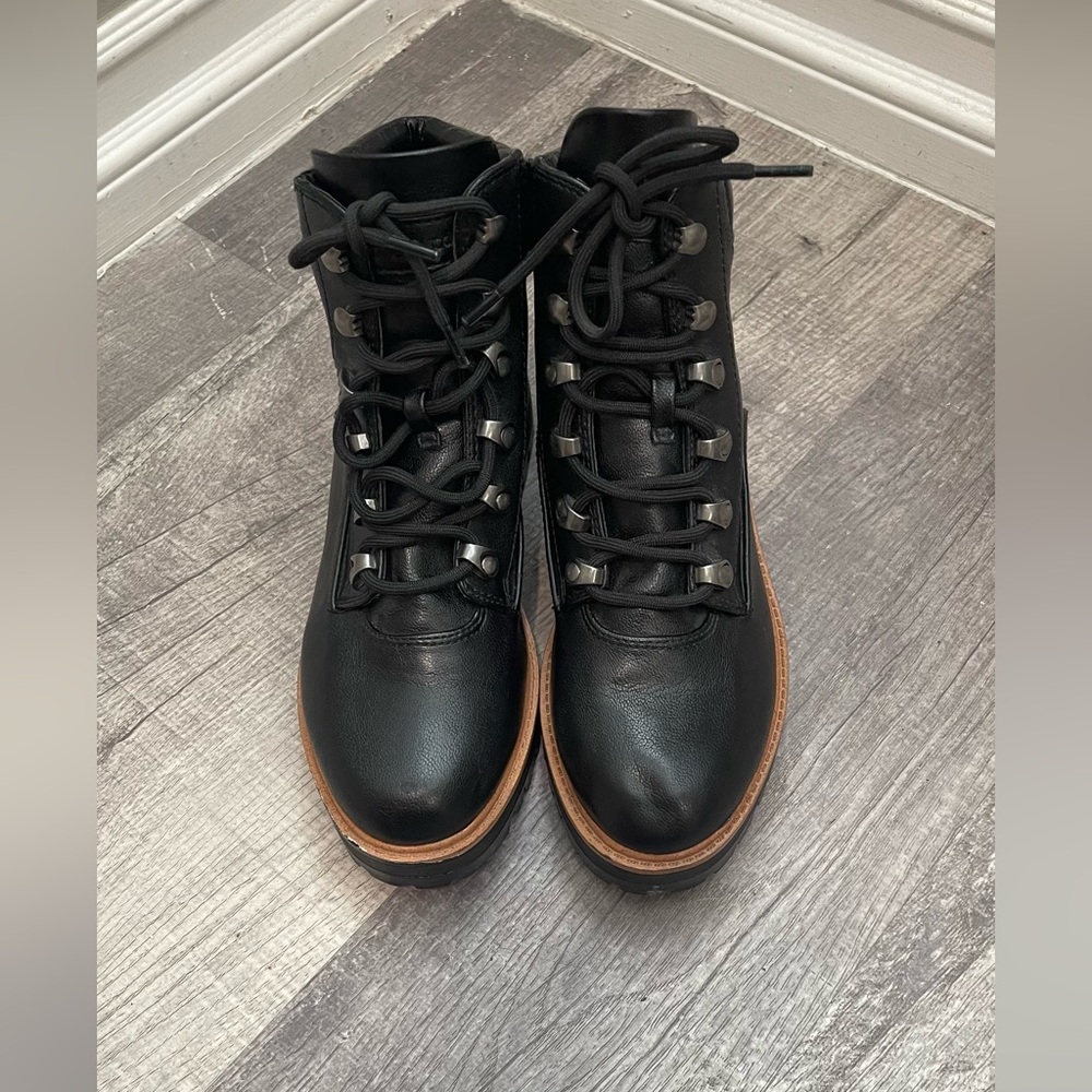 Indigo Black  Lace‎ Up Booties